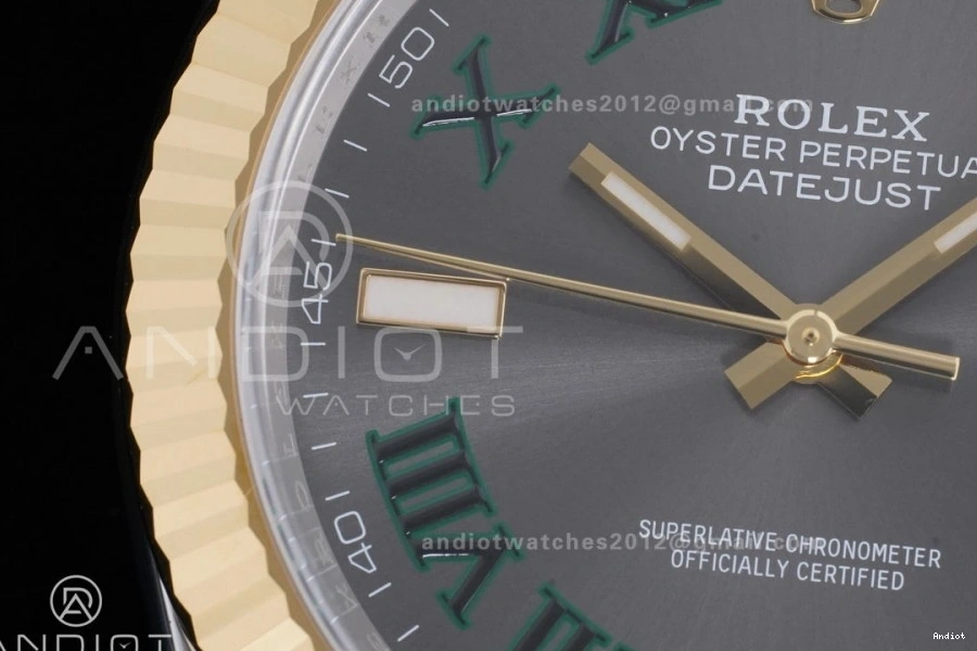 1:1 YG Marker Power Gray Bracelet Reserve) Clean (72 Dial Steel on Edition SS SH3235 Oyster Roman Green 126333 904L 41 Best DateJust Hours 0320